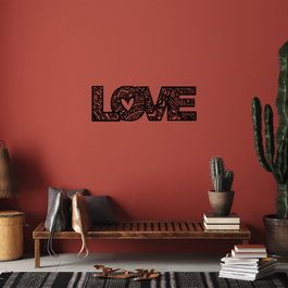 Wallity Love 5 Escultura de Pared de Metal Negra